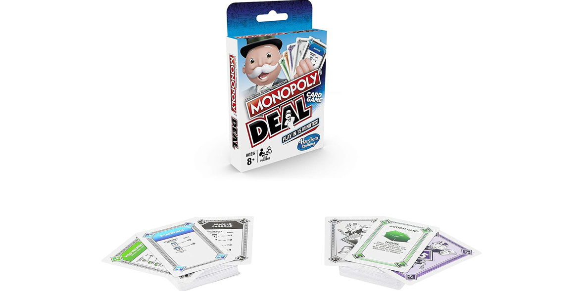Monopoly deal board game box and components